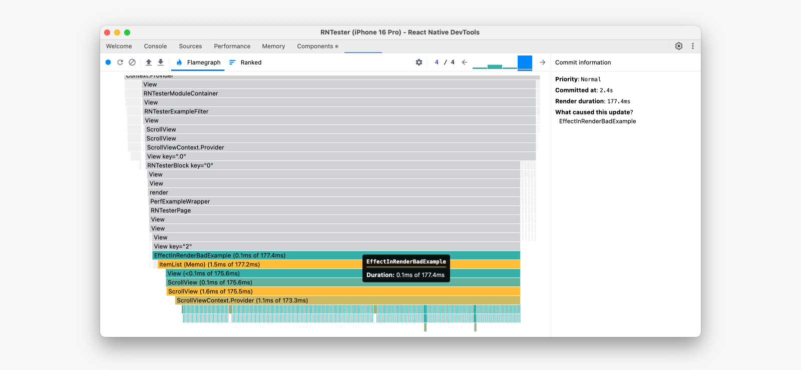 Profil wydajności przedstawiony jako wykres płomieniowy